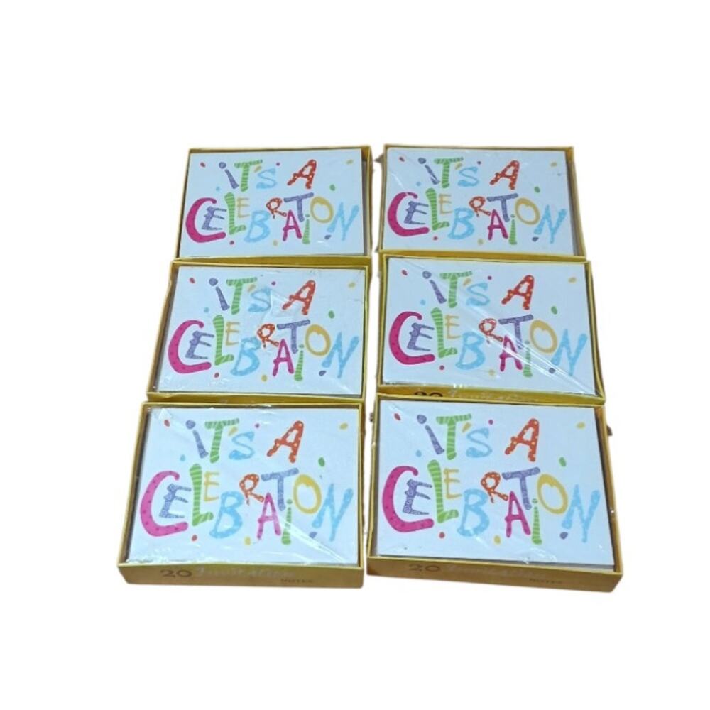 Fantus Paper Products Its A Celebration Invitation Greeting Card Notes Lot of 6